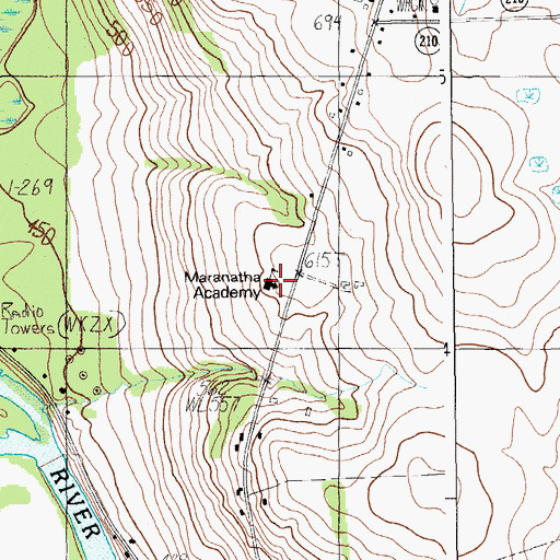 Topographic Map of Maranatha Academy, ME