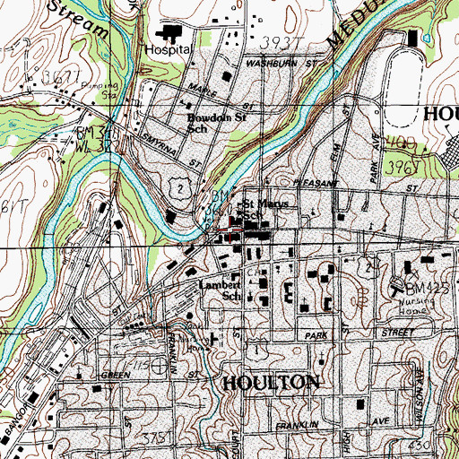 Topographic Map of Market Square Historic District, ME