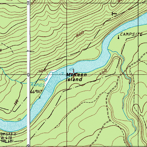 Topographic Map of McKeen Island, ME