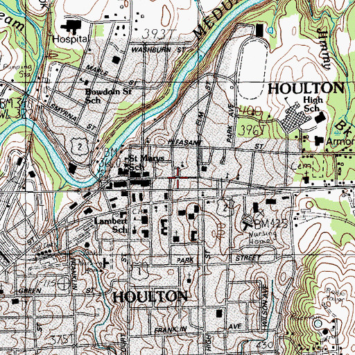 Topographic Map of Military Street Baptist Church, ME