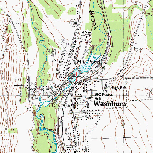 Topographic Map of Mill Pond, ME