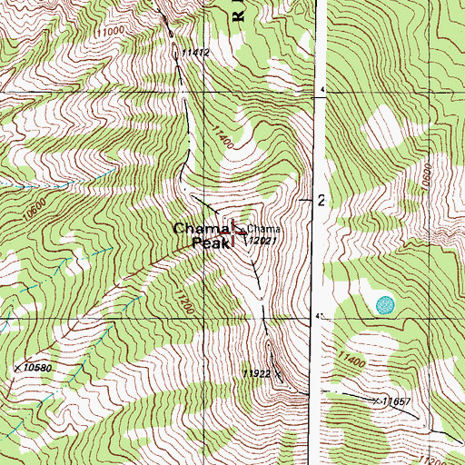 Topographic Map of Chama Peak, CO