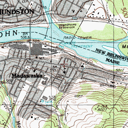 Topographic Map of New Covenant Christian Center, ME