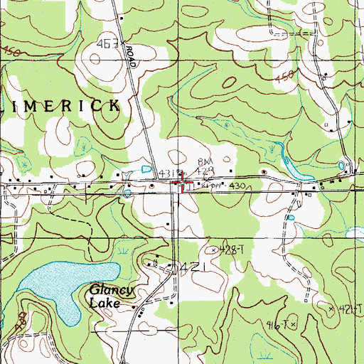 Topographic Map of New Limerick Post Office, ME