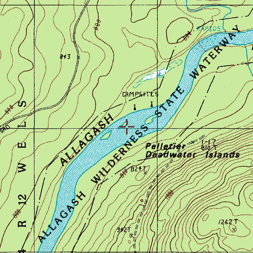 Topographic Map of Pelletier Deadwater Islands, ME
