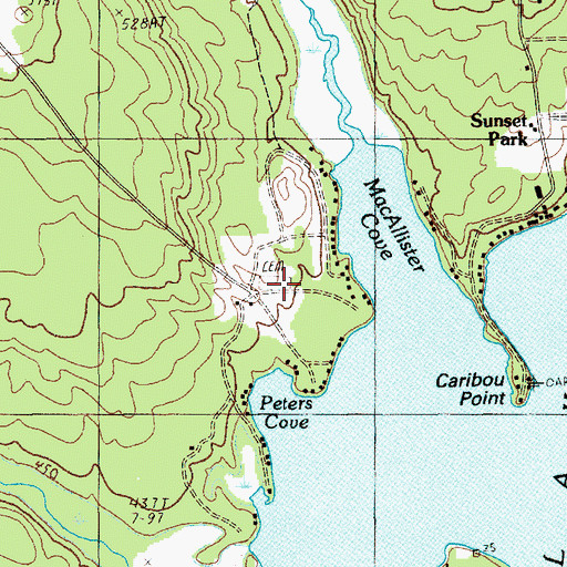 Topographic Map of Peters Cove Cemetery, ME