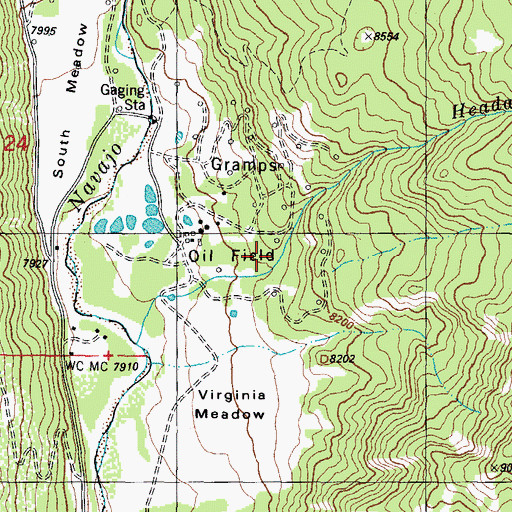 Topographic Map of Gramps Oil Field, CO