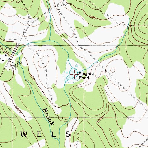 Topographic Map of Pingree Pond, ME