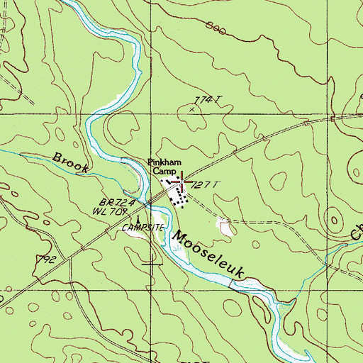 Topographic Map of Pinkham Camp, ME