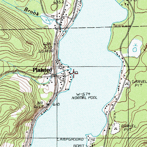 Topographic Map of Plaisted Post Office, ME