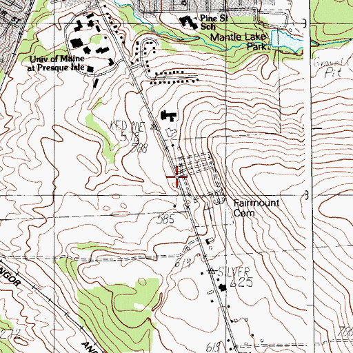 Topographic Map of Presque Isle Area Chamber of Commerce, ME