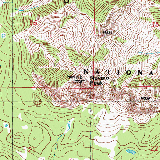 Topographic Map of Navajo Peak, CO