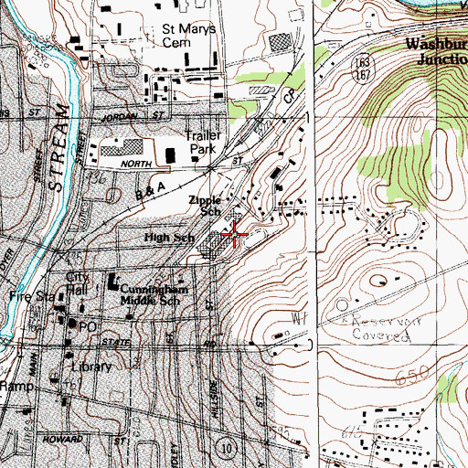 Topographic Map of Presque Isle Regional Career & Techical Center, ME