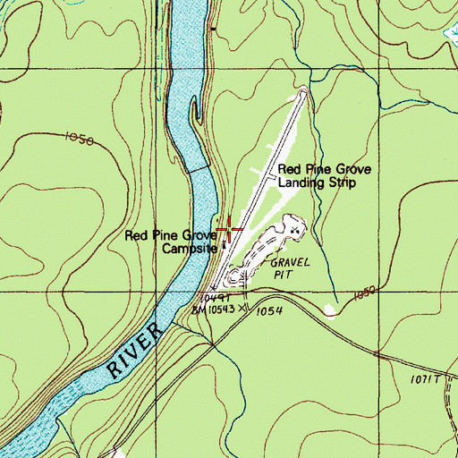 Topographic Map of Red Pine Grove Campsite, ME