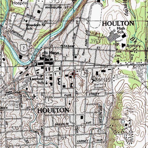 Topographic Map of Ricker Classical Institute (historical), ME
