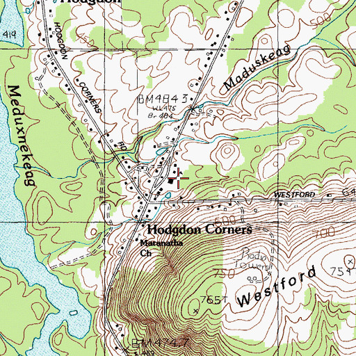 Topographic Map of S A D 70 Elementary School, ME