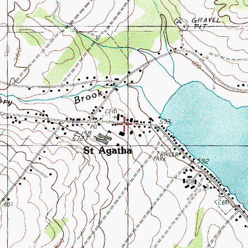 Topographic Map of Saint Agatha Church, ME