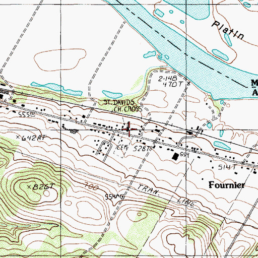 Topographic Map of Saint Davids Church Cross, ME