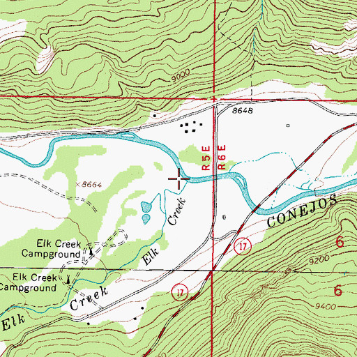 Topographic Map of Elk Creek, CO