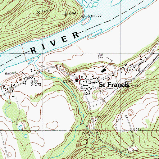Topographic Map of Saint Francis Catholic Church, ME