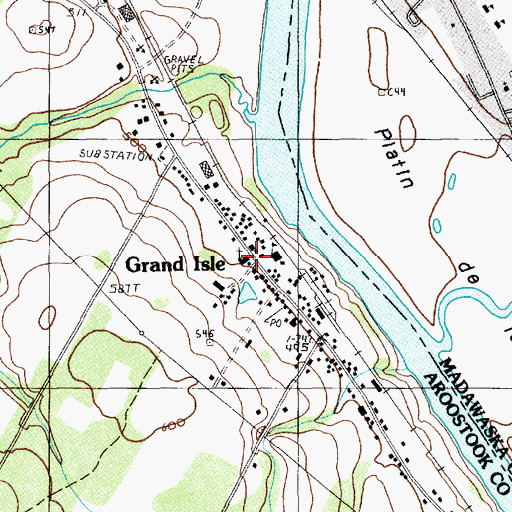 Topographic Map of Saint Gerard Church, ME
