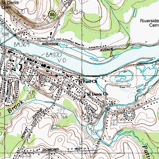 Topographic Map of Saint Paul Church, ME