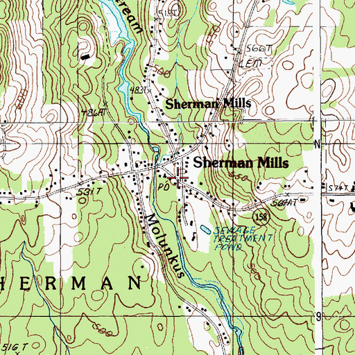 Topographic Map of Sherman Post Office, ME