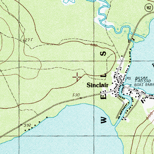 Topographic Map of Sinclair Post Office (historical), ME