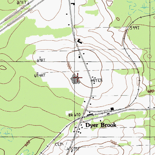 Topographic Map of Southern Aroostook Community School, ME