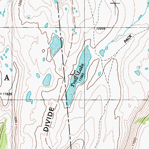 Topographic Map of Trail Lake, CO