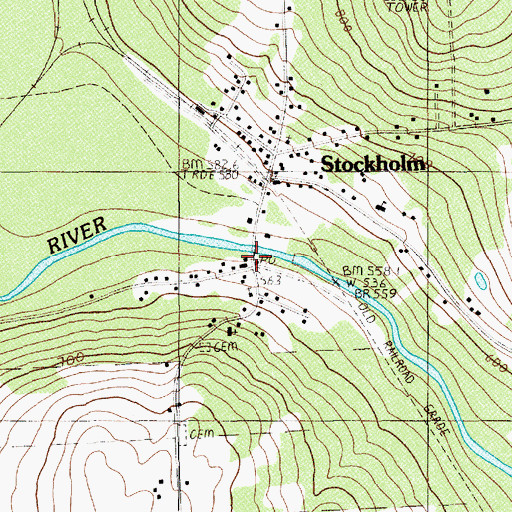 Topographic Map of Stockholm Historical Society Museum, ME