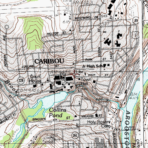 Topographic Map of Sweden Street Plaza Shopping Center, ME
