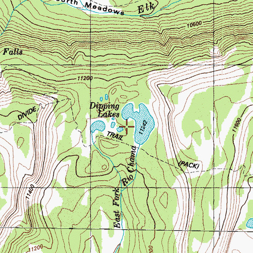 Topographic Map of Dipping Lakes, CO
