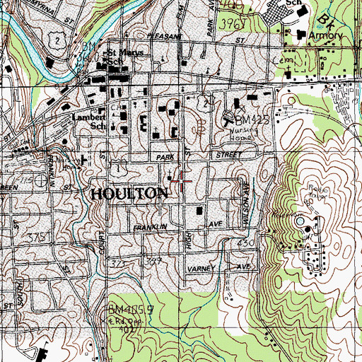 Topographic Map of The Houlton Wesleyan Church, ME