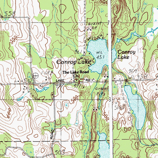 Topographic Map of The Lake Road Church, ME
