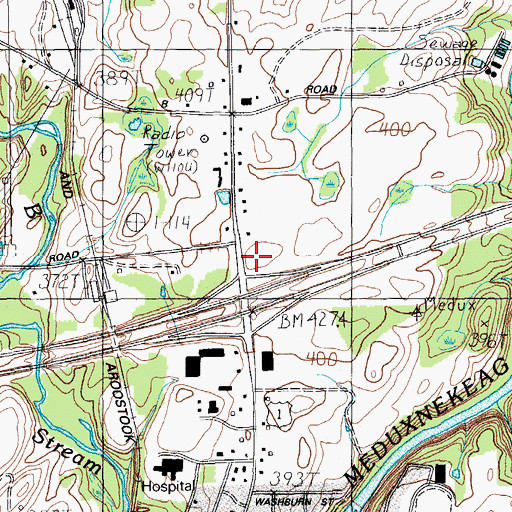 Topographic Map of Tourist Information Center, ME