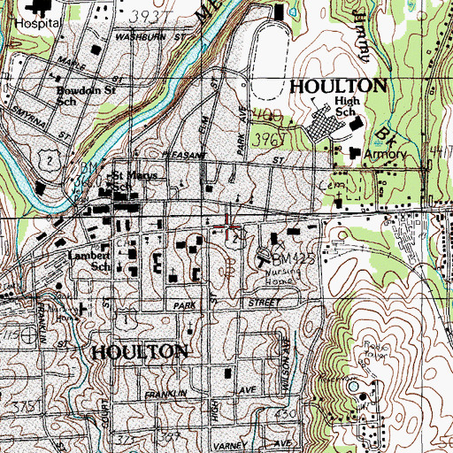 Topographic Map of United Methodist Church, ME