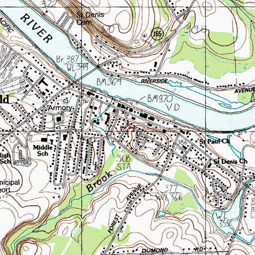 Topographic Map of United Parish Church, ME