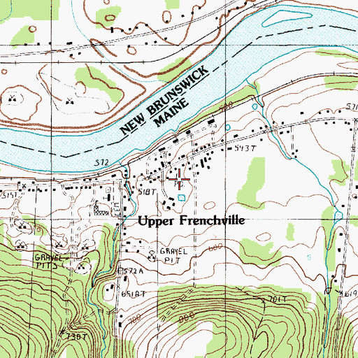 Topographic Map of Upper Frenchville Post Office, ME