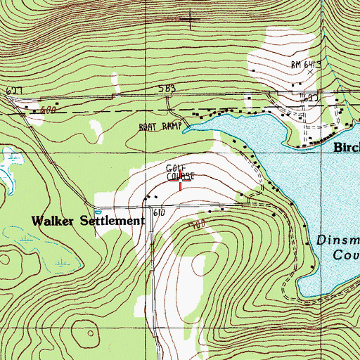 Topographic Map of Va-Jo-Wa Golf Club, ME