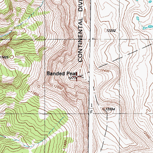 Topographic Map of Banded Peak, CO