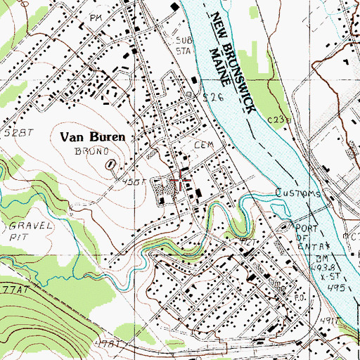 Topographic Map of Van Buren Regional Technical Center, ME