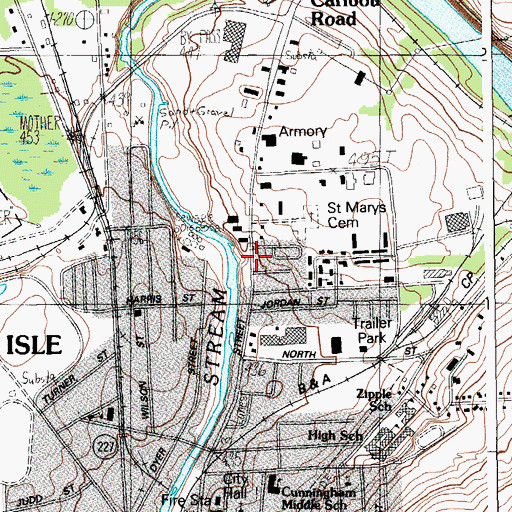 Topographic Map of Veterans Memorial Park, ME