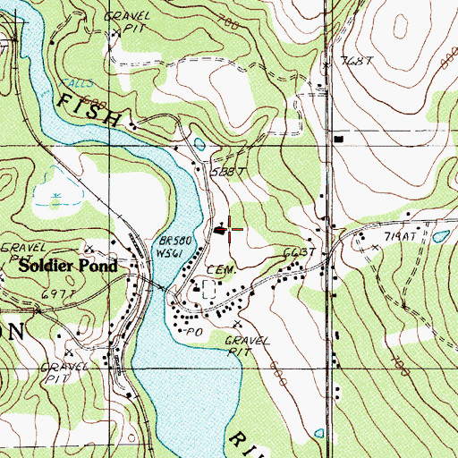 Topographic Map of Wallagrass Elementary School, ME