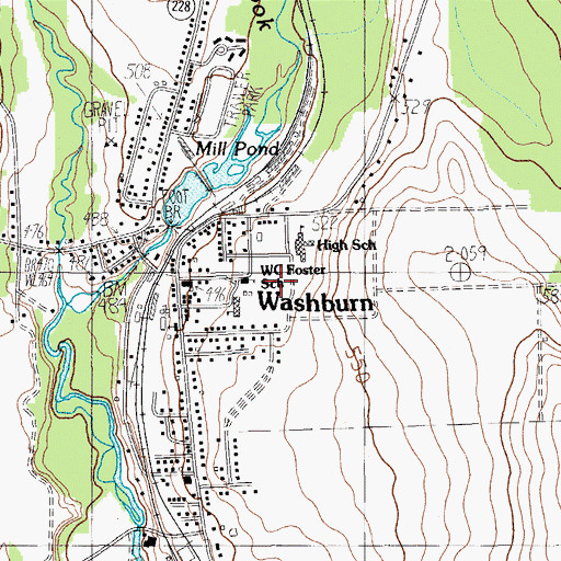 Topographic Map of David J Lyon Washburn District Elementary School, ME