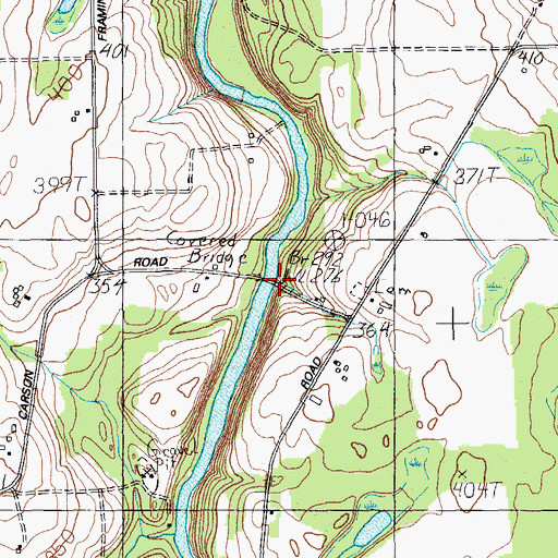Topographic Map of Watson Settlement Bridge, ME