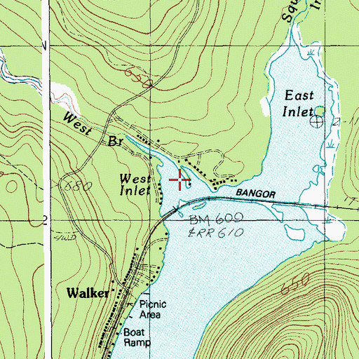 Topographic Map of West Inlet, ME