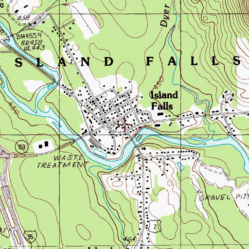 Topographic Map of Whittier Congregational Church, ME
