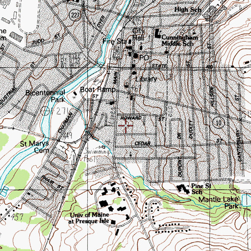 Topographic Map of William Haskell Recreation Center, ME