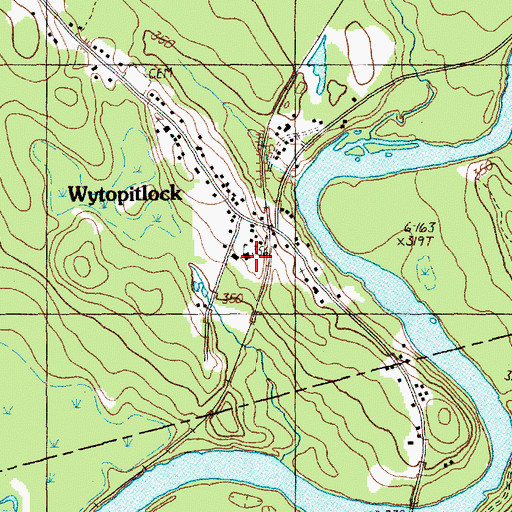 Topographic Map of Wytopitlock Elementary School, ME